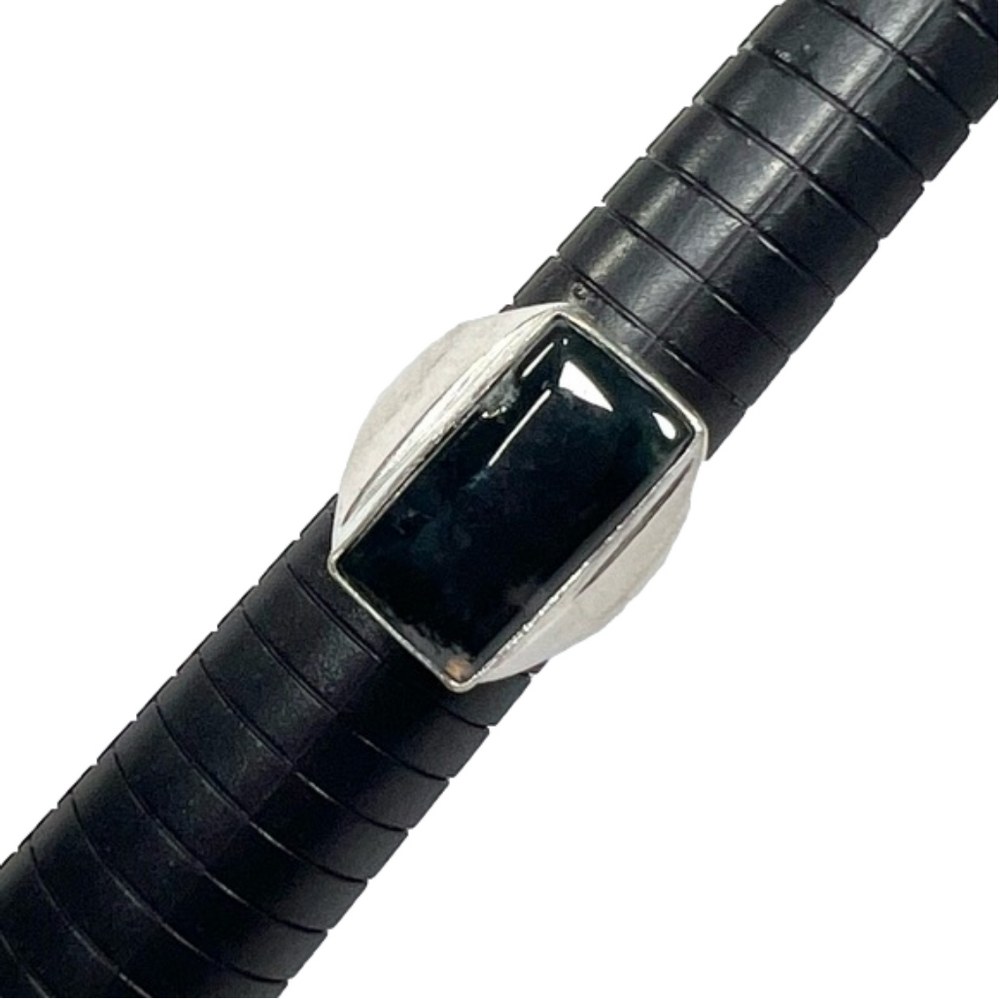 Moss Agate 925 Unisex Gemstone Ring size 8.75